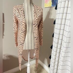 Leopard Print Open Front Cardigan